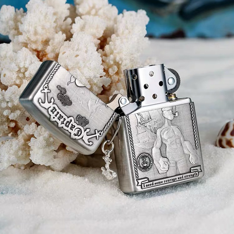 zippo官方正版打火机大力水手盔甲银色限量防风煤油zippo