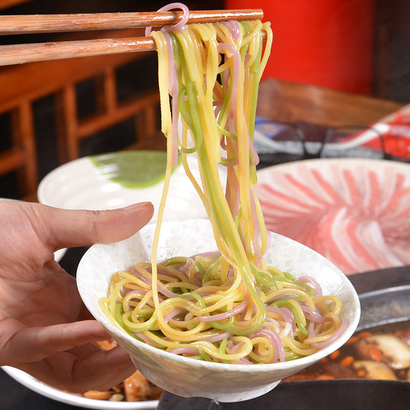 南泥湾手工三色鲜面湿面手工蔬菜面鲜邦火锅面三色火锅面商用包邮