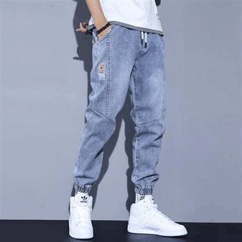 Pants Men's 2022 Spring New Jeans Men's Trendy Brand Overalls Men's Loose Leg Casual Pants Harem Pants