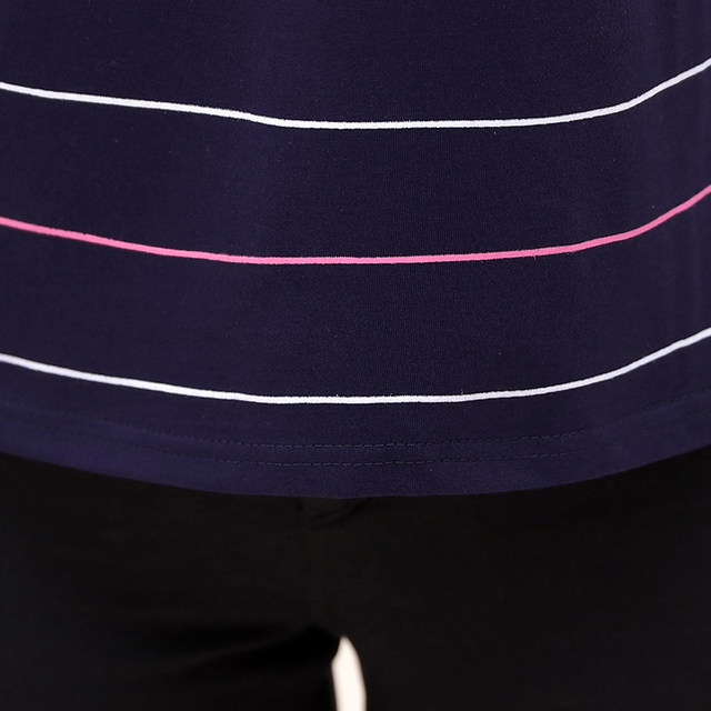 There are leading ladies summer short-sleeved middle-aged women's mothers wear cotton T-shirt middle-aged striped bottoming shirt There are leading ladies summer short-sleeved middle-aged women's mothers wear cotton T-shirt middle-aged striped bottoming shirt