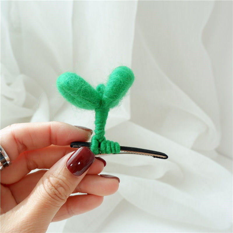 发夹儿童韩国发饰童可爱绿色豆芽小草萌货一枚发饰