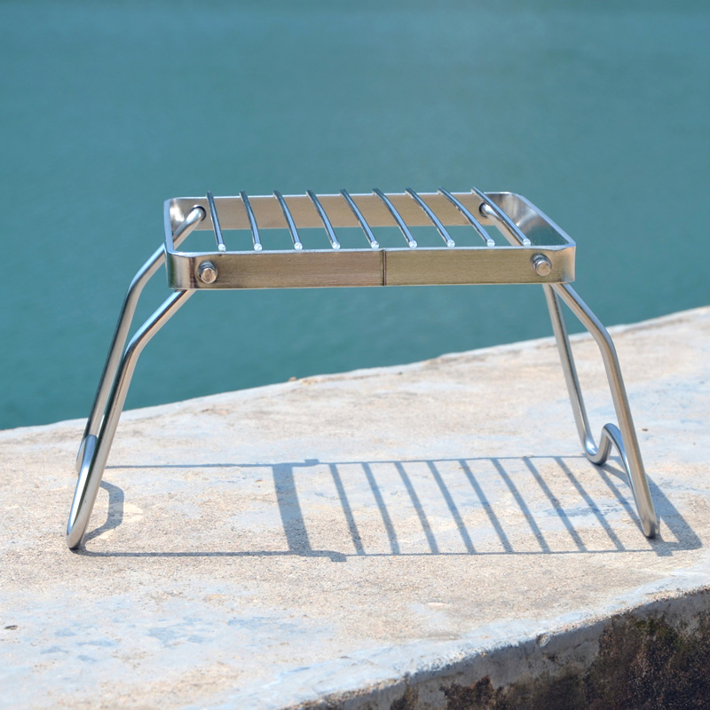 户外304不锈钢炉头支架 便携折叠式烧烤架套锅架小号迷你气炉支架