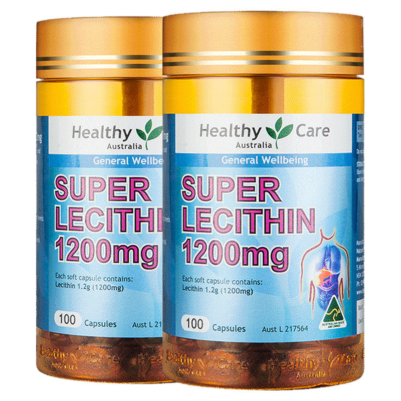 healthycare澳洲大豆卵磷脂软胶囊血管清道夫颗粒 hc软磷脂胶囊