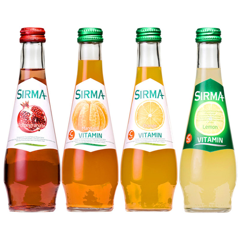 sirma土耳其进口含气果汁饮料250ml*4瓶高端进口果味水 四味混搭