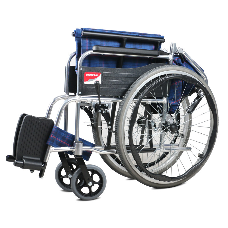 鱼跃轮椅h030c折叠铝合金轻便便携式老年人残疾人轮椅大轮代步车