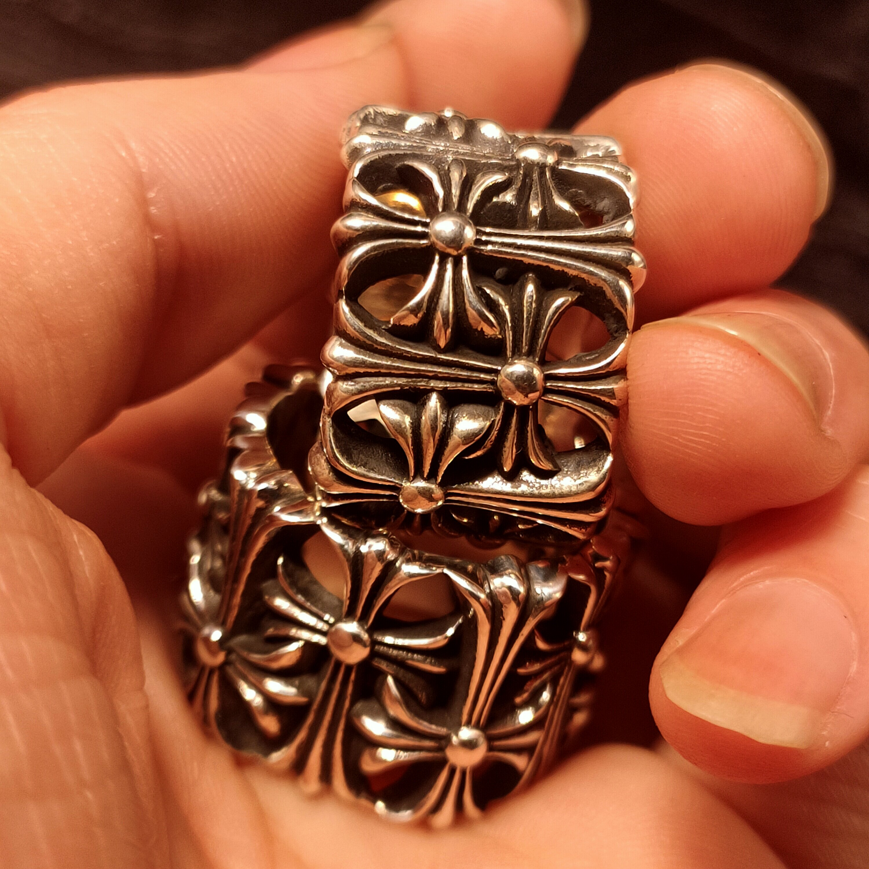 戒指纯银s925rockagech风格经典手工墓葬墓碑墓地男女戒指