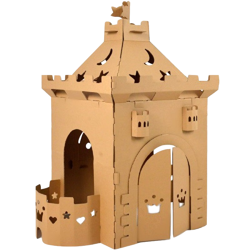纸皮模型大型城堡幼儿园道具儿童diy手工拼装螺母拆装