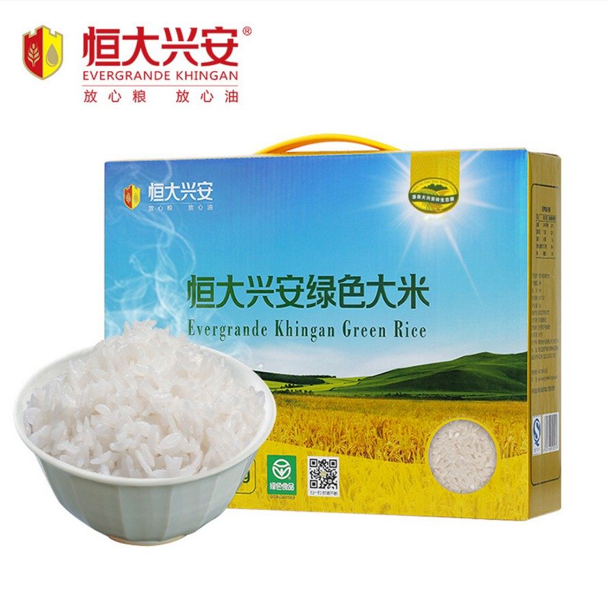 恒大兴安绿色大米5kg正宗一级东北米稻花香长粒香10斤礼盒装新米