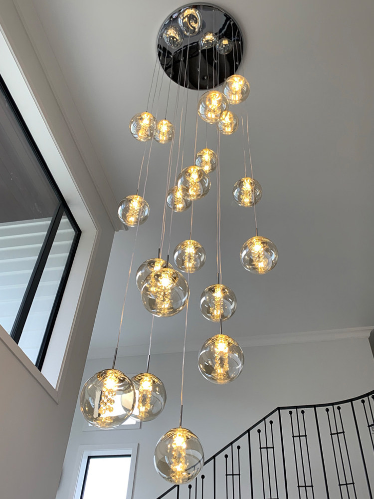 别墅旋转楼梯吊灯轻奢复式楼挑空艺术灯饰现代简约客厅吊灯