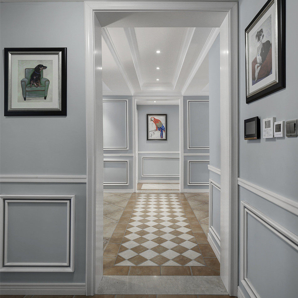 华胜 欧式实木白色护墙板收边木线条组合腰线墙裙线相框线 e0级