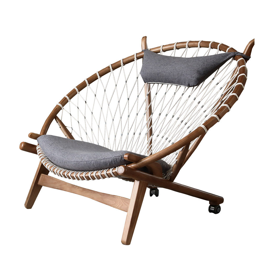 素直北欧单人休闲椅圆圈客厅现代简约沙发书房实木圈椅