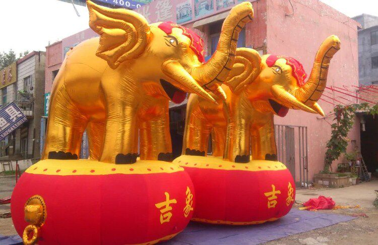 加厚充气大象金象吉象卡通拱门气模婚庆开业拱门