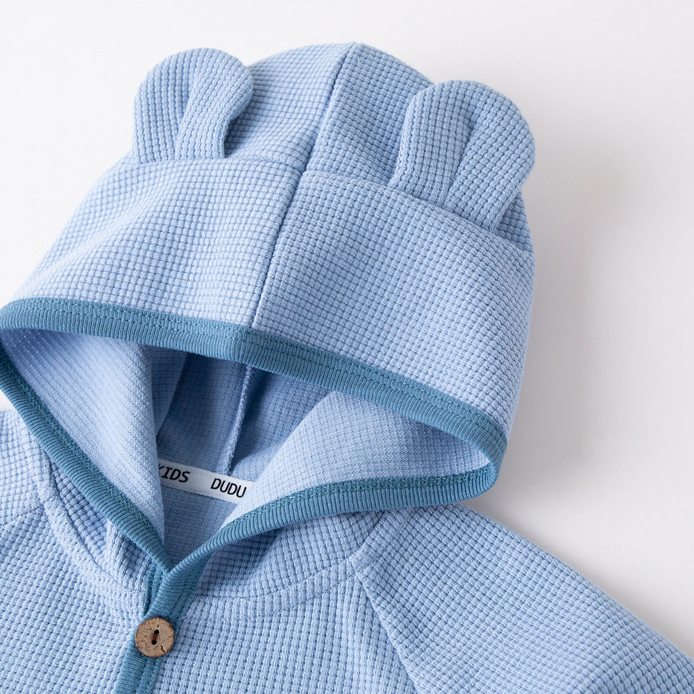 嘟嘟家2022年宝宝外套华夫格衣服男