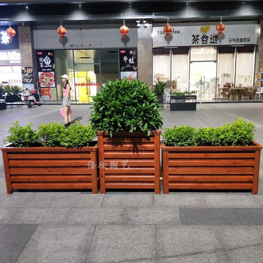 金花组合户外花槽长方形护栏马路花坛造型市政花盆