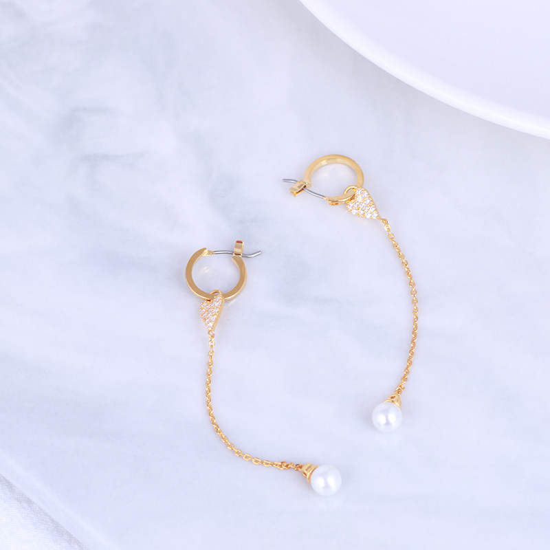 henribendel曼哈顿潮品满钻锆石幸运珍珠耳环耳饰耳环