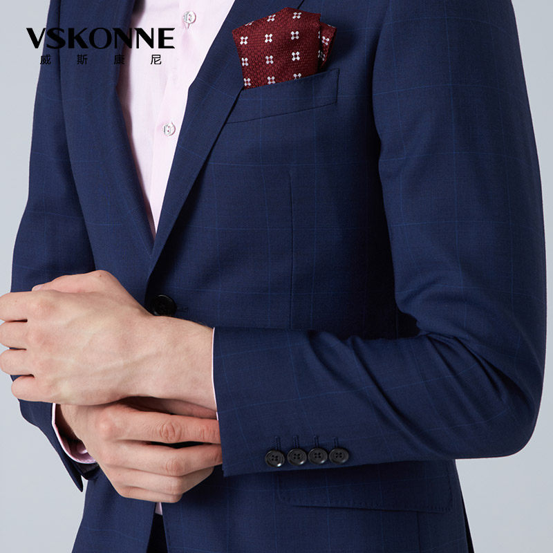 西服vskonne威斯威斯康康尼秋冬休闲小西100羊毛西服