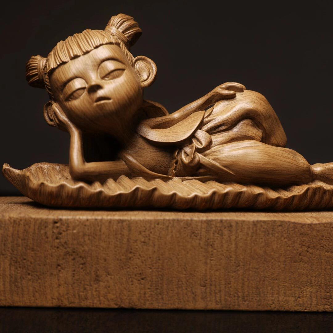 海南雕刻手工实木摆件木雕沉香哪吒降世魔童摆件