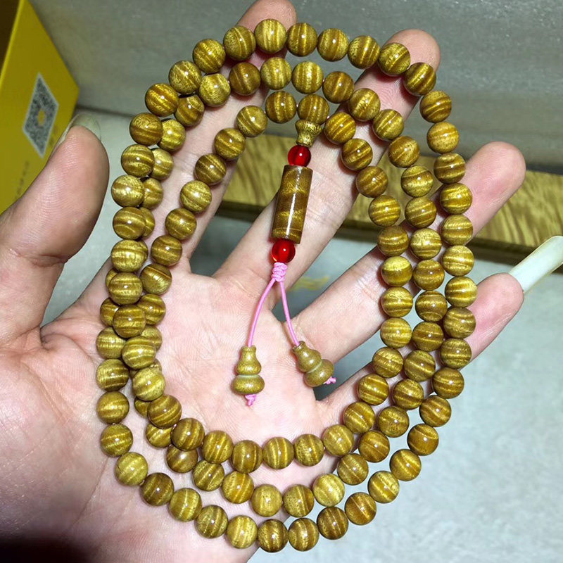 金丝楠手串四川小叶桢楠枯木佛珠红木黄金老料手手串