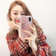 Fang Xiaowen Spring and Autumn Korean casual mid-length BF wind front and back length plaid shirt female fashion all-match top Fang Xiaowen Spring and Autumn Korean casual mid-length BF wind front and back length plaid shirt female fashion all-match top
