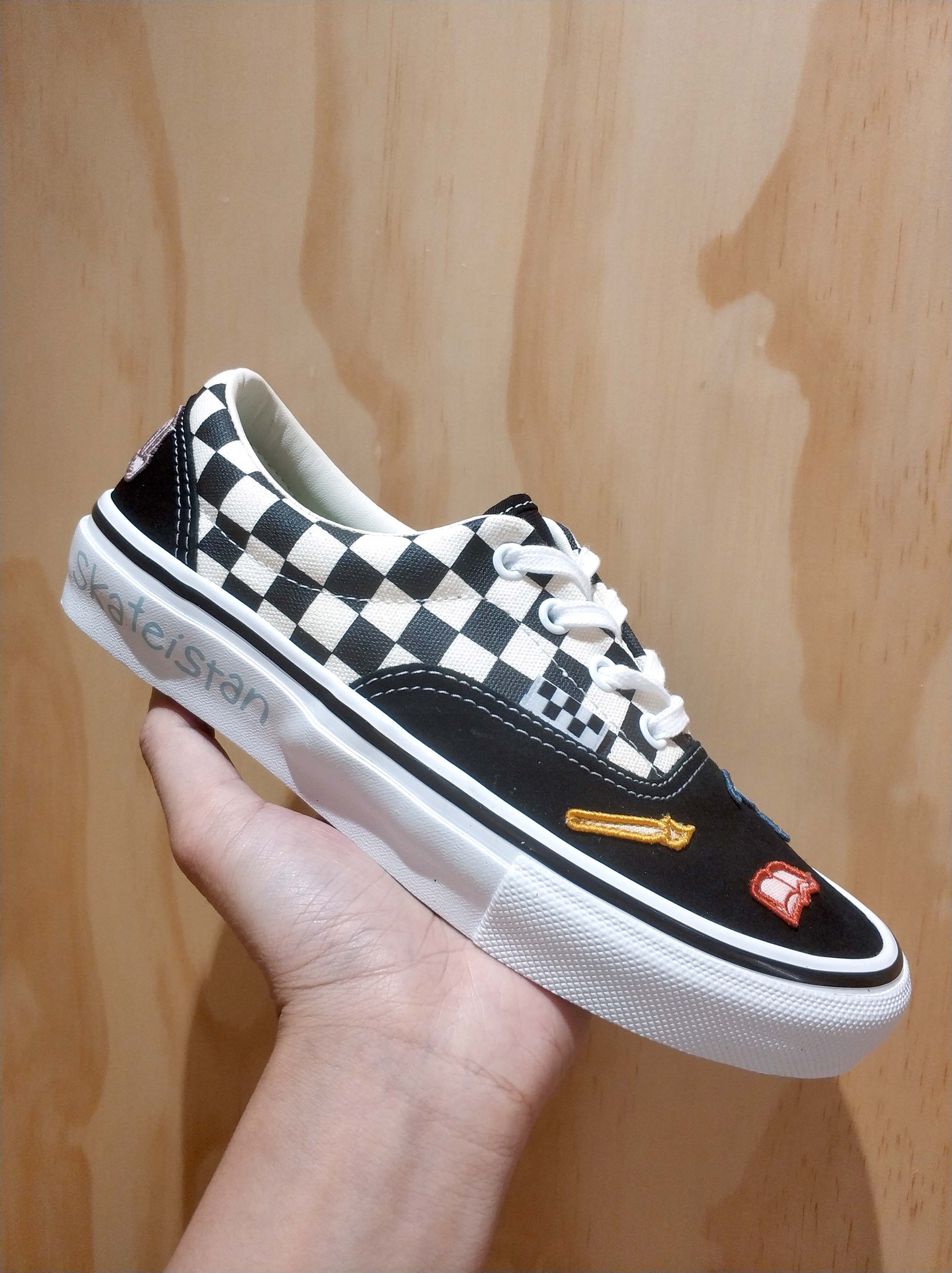 vans范斯skateera棋盘格低帮休闲帆布布鞋vn0a5fc989c运动休闲鞋