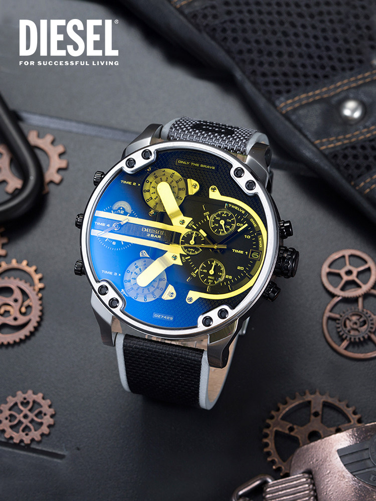 手表diesel旗舰店迪赛变色龙时尚偏光光大表盘腕表欧美腕表