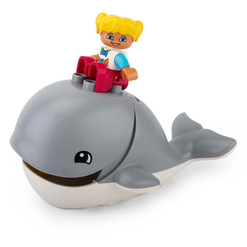 格格乐兼容乐式大颗粒积木动物系列散件大鲸鱼环球动物大集合配件