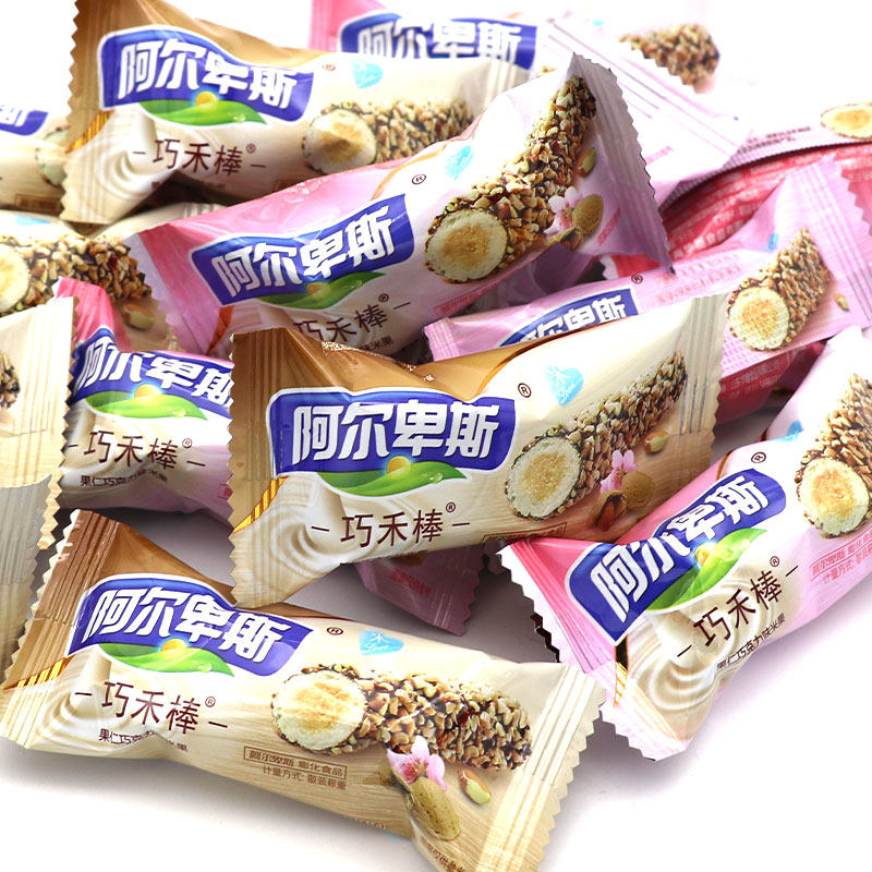 阿尔卑斯巧禾果仁巧克力米果500g38颗散装喜庆含糖膨化食品