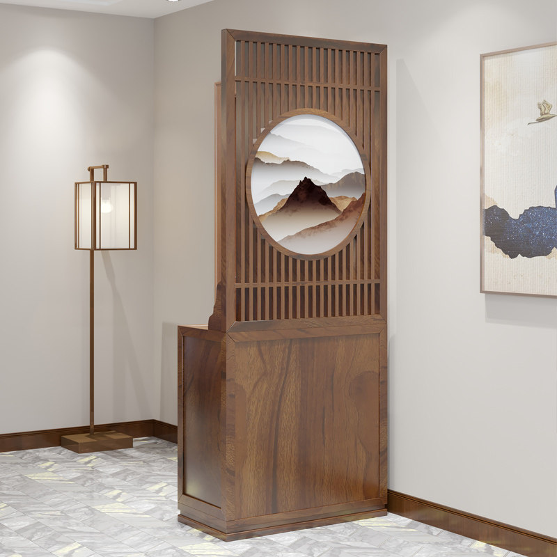 进门中式柜挡玄关轻奢鞋柜新中式实木门厅