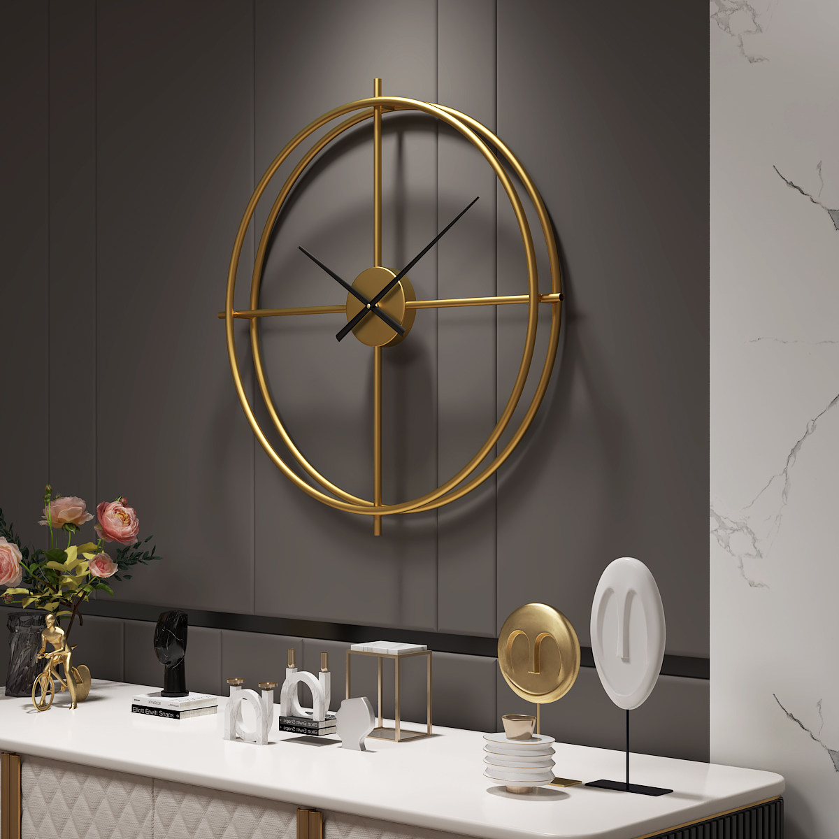 西班牙挂钟极简客厅钟表创意北欧家用现代简约轻奢挂钟