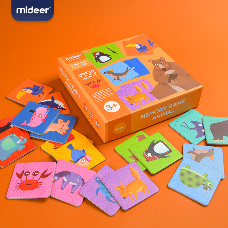 mideer弥鹿儿童动物记忆配对卡片智力玩具亲子互动儿童桌面游戏类