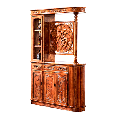 间厅红木玄关柜餐边柜双面实木酒柜客厅家用屏风刺猬紫檀木隔厅柜