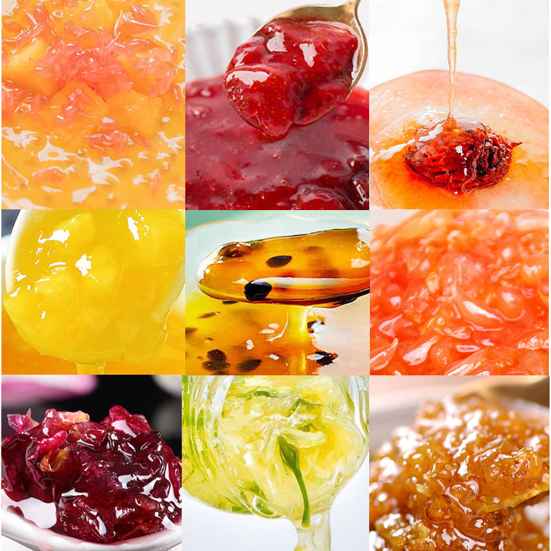 纯蜜蜂蜜柠檬柚子百香果茶花果酱蜜桃乌龙龙水果酱