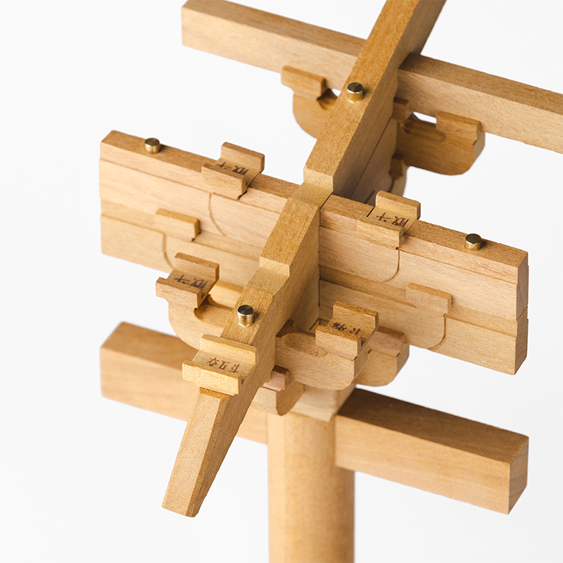 积木晚峰隆兴寺转轮藏阁补间斗中国古建筑榫卯模型塑料积木