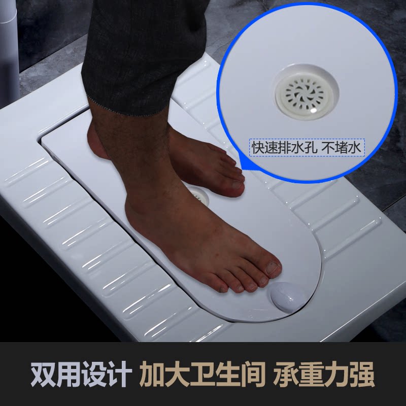 便器厕所所带隐藏形蹲翻盖式蹲盖板整套水箱蹲便器