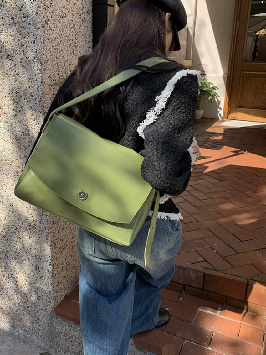 肥肥自制大容量托特包包女2021新款韩国ins小众单肩斜挎邮差包潮