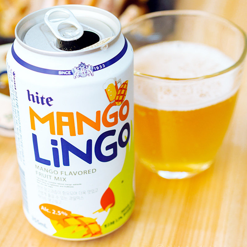 韩国进口海特hite芒果味啤酒355ml*6罐/组炸鸡配啤酒宋仲基啤酒