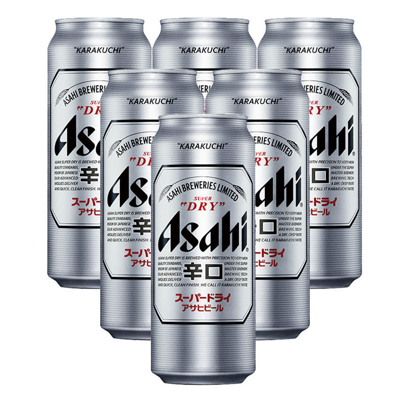 啤酒asahi扎啤麦芽黄啤酒听装罐装朝日500ml超爽啤酒