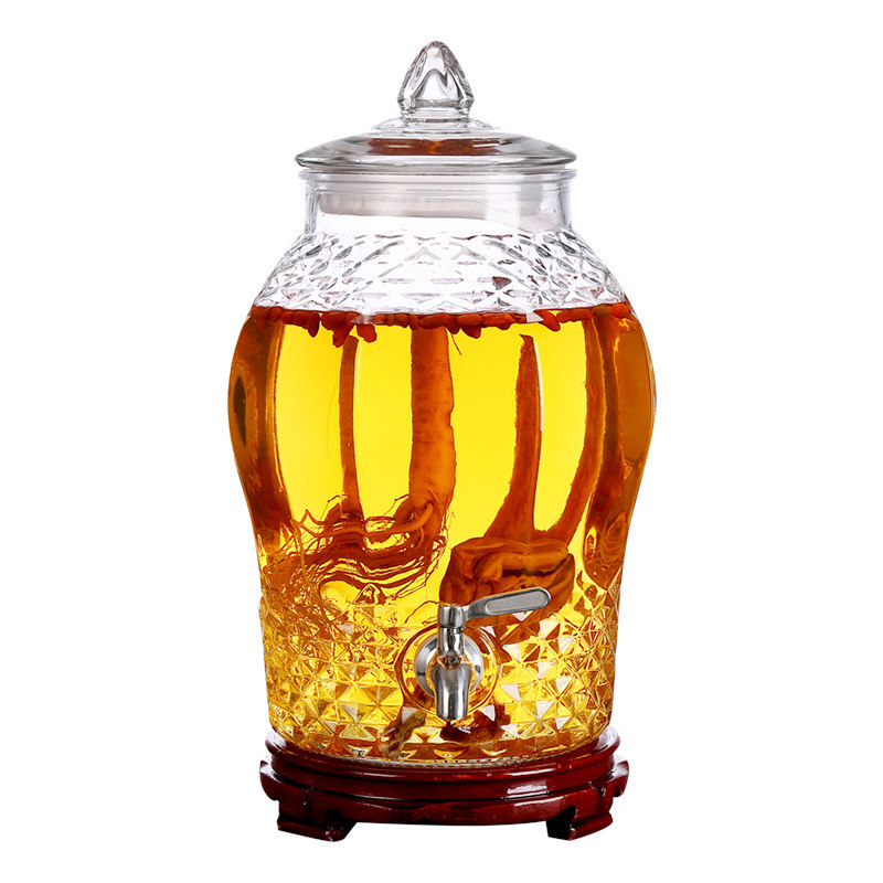 泡酒专用酒瓶龙头玻璃瓶5斤家用加厚高档酒罐密封罐