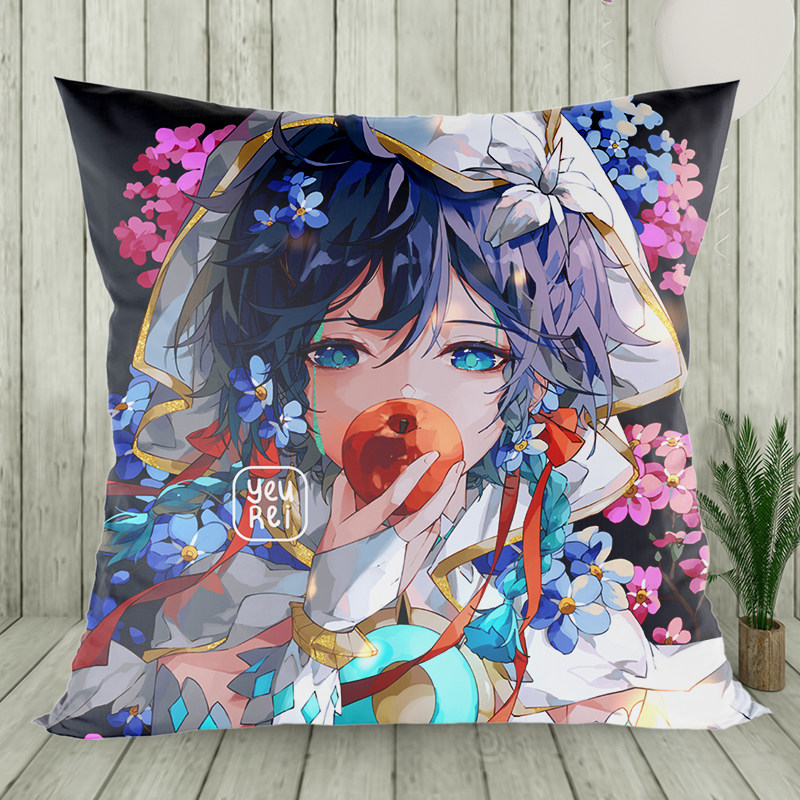 原神温迪抱枕半身风神巴巴托斯双面照片定制动漫毛绒