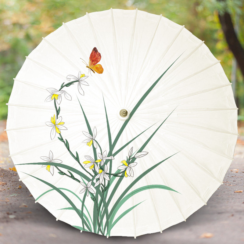 梅兰竹菊油纸纸伞防雨实用古代古典江南中国风吊顶工艺伞