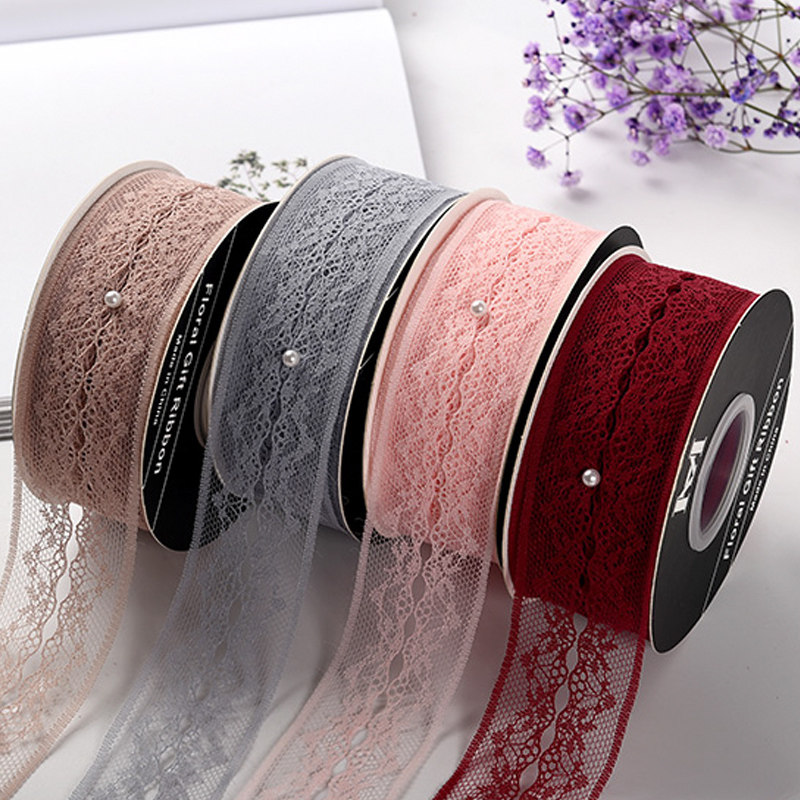 七色堇新品4cm蕾丝丝带鲜花花束花艺花店包装彩带diy礼物包装带