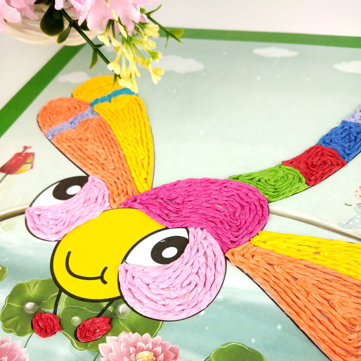 贴画纸绳幼儿儿童手工手工制制作diy材料绳子手工创意粘贴类