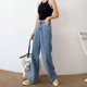 Fleece wide-leg jeans women's straight loose 2020 autumn and winter new slim and versatile high-waisted drape mopping trousers Fleece wide-leg jeans women's straight loose 2020 autumn and winter new slim and versatile high-waisted drape mopping trousers
