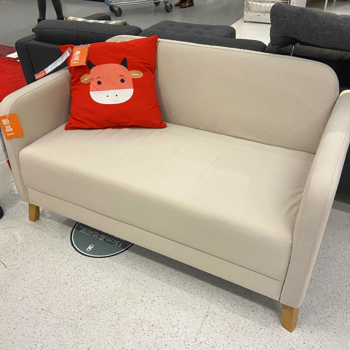 沙发宜家利那斯日木腿小户户型双人人小无印布艺沙发