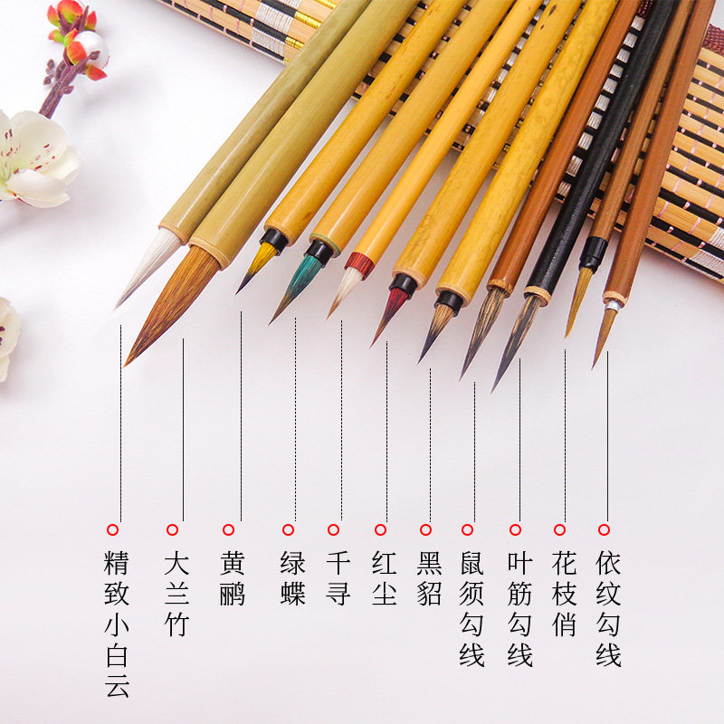 毛笔卫庄工笔画勾线笔狼毫国画花鸟套装描线笔描边勾线笔