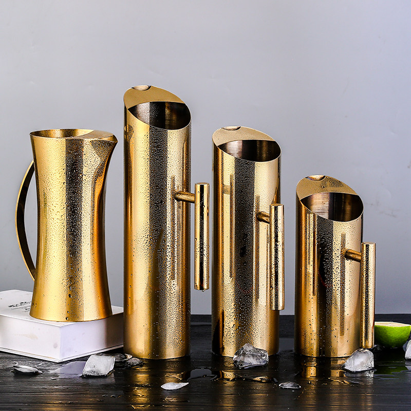 扎壶酒吧ktv调酒加厚不锈钢直身餐厅冷水壶