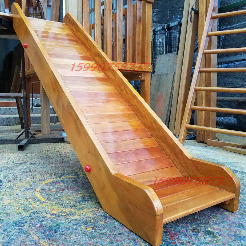 滑梯儿童家用实木阁楼复式楼商场幼儿园工厂楼梯滑梯