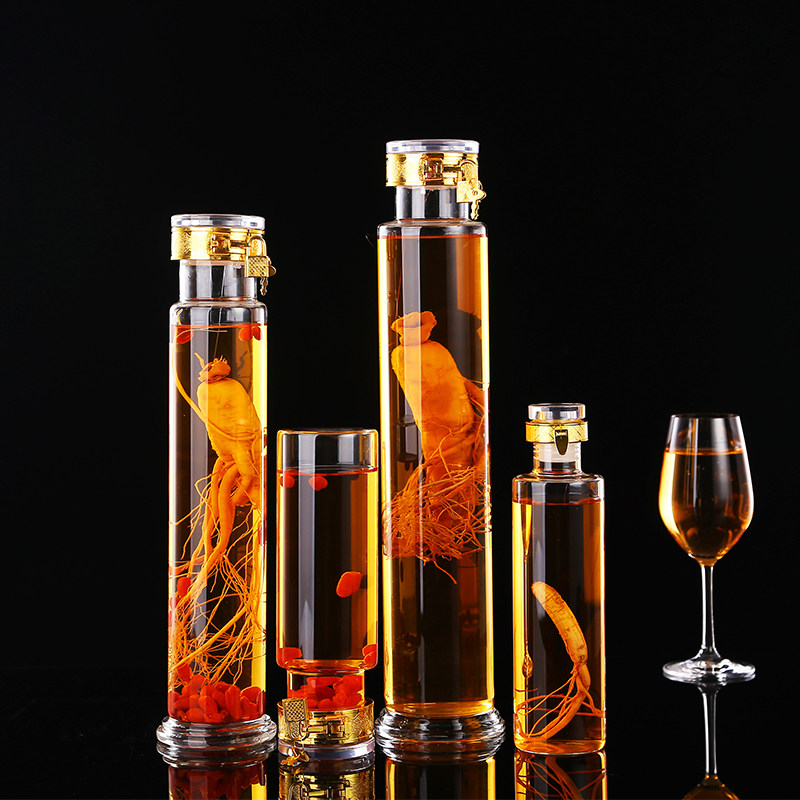 高硼硅玻璃泡酒空瓶3斤装高档人参空酒瓶密封家用定制空瓶玻璃瓶