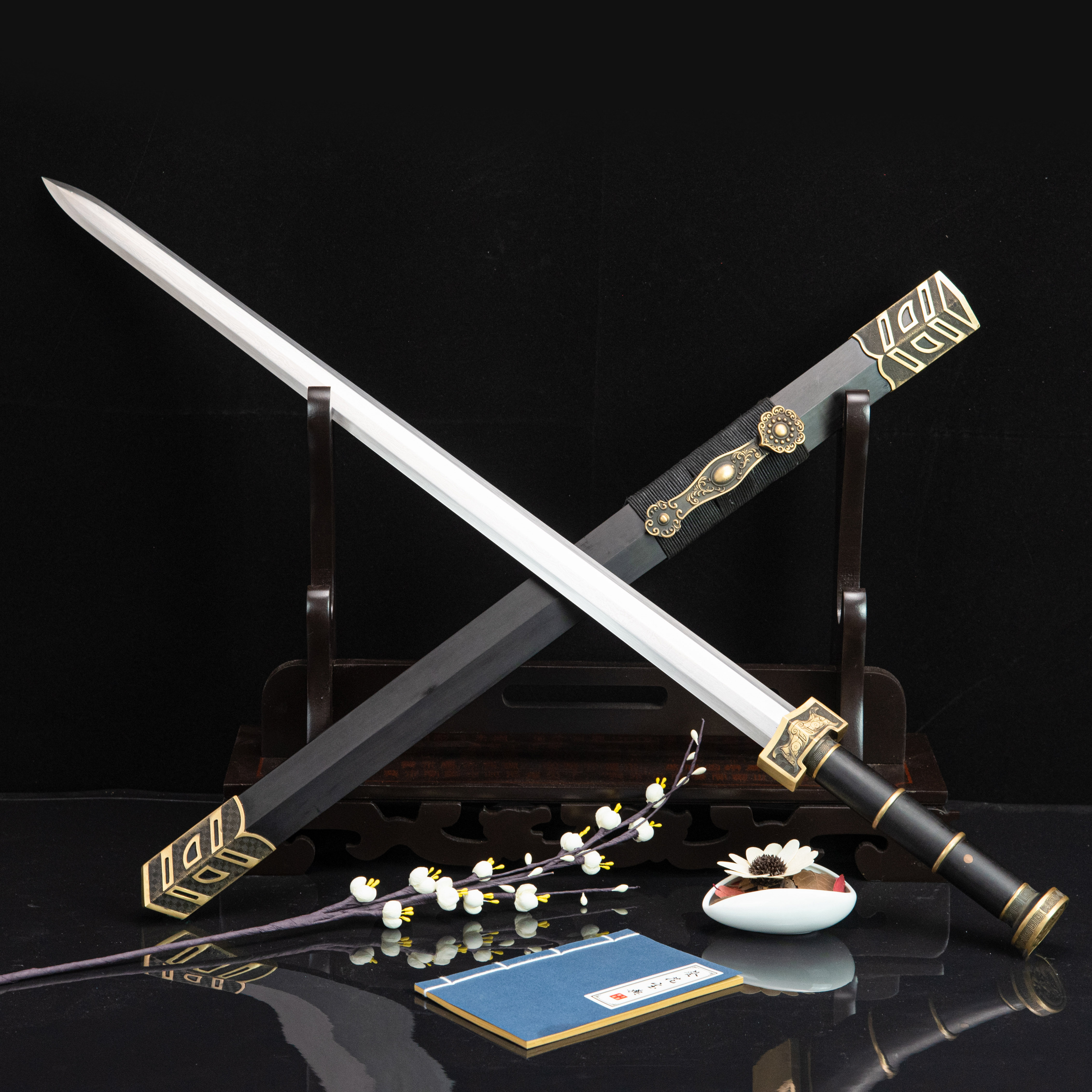 汉剑剑鼎如意铜装剑手工刀剑未开开刃四面八面刀剑