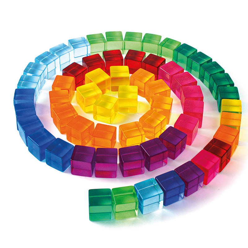 德国进口bauspiel比特币彩虹立方体方块100粒亚克力水晶建构